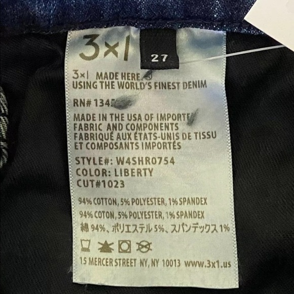 3x1  Shelter Cutoff Denim Jean Shorts Liberty Wash - Picture 8 of 9